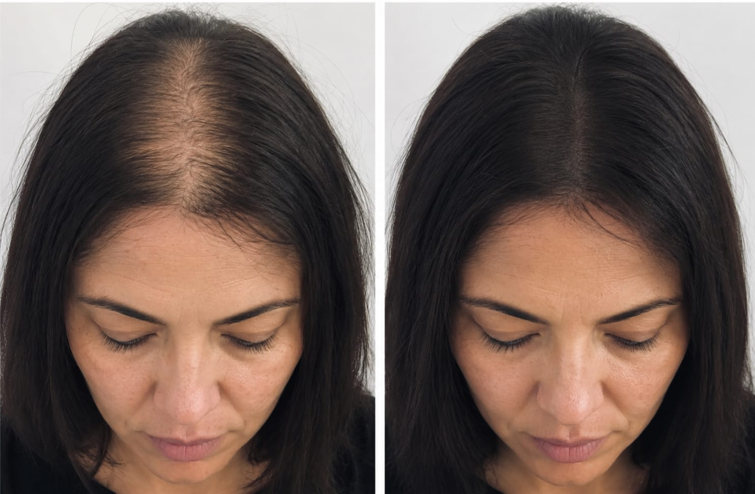 Résultat avant / après dermopigmentation capillaire